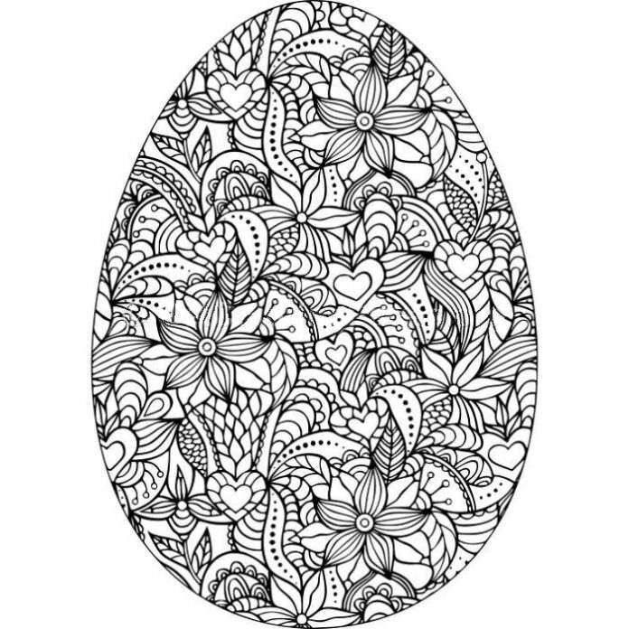 Imagen imprimible de un huevo de Pascua en forma de mandala