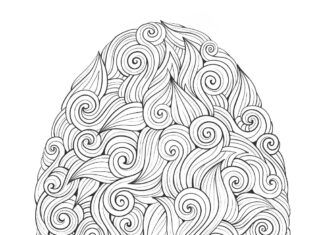 Vajíčko mandala obrázok na vytlačenie