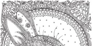 Mandala bunny picture to print