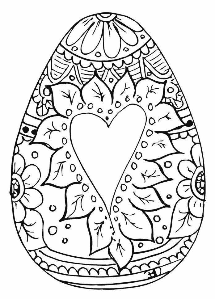 egg shaped mandala printable picture