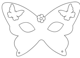 Motýlia maska na vytlačenie obrázok