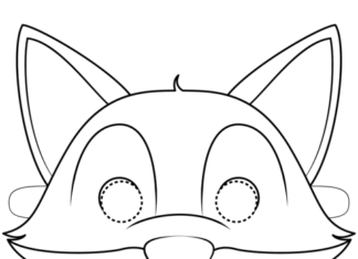 Malá maska Fox obrázok na vytlačenie