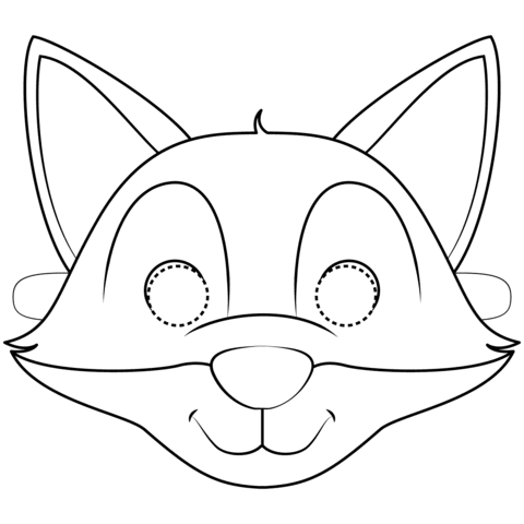 Little Fox maska k vytisknutí obrázek
