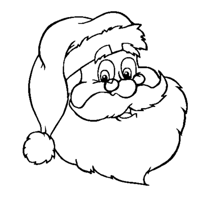 tvár Santa Clausa obrázok na vytlačenie