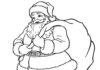 Weihnachtsmann mit einem Sack voller Geschenke Bild zum Ausdrucken