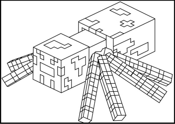 image imprimable de l'araignée de Minecraft
