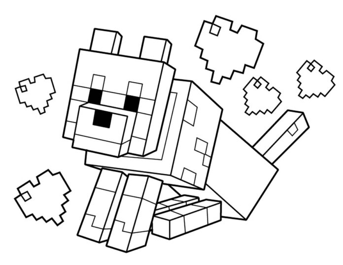minecraft dog printable picture
