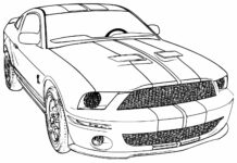 Mustang efter trimning bild för utskrift