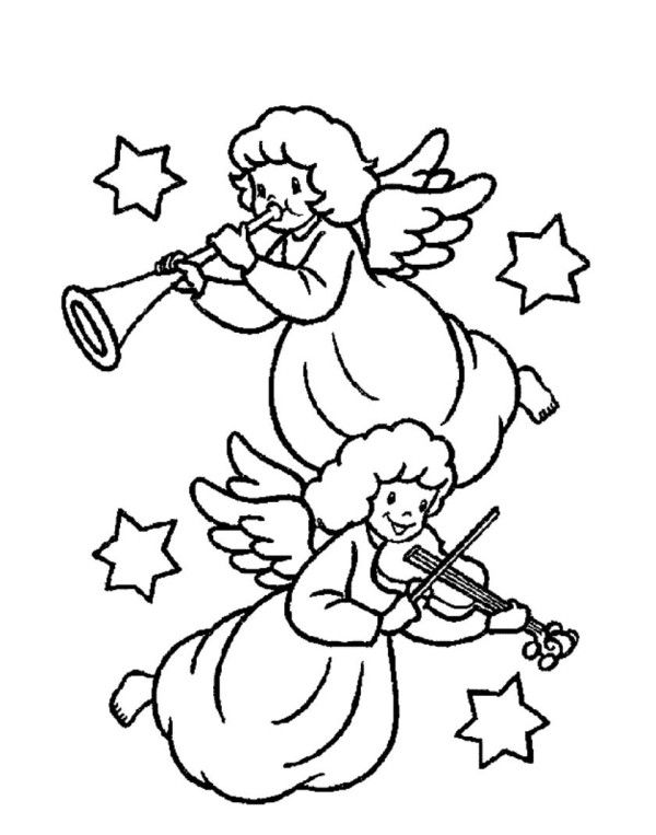 musical angels printable picture