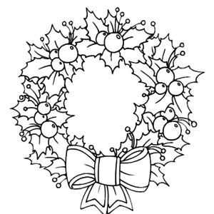 ヒイラギの花輪の印刷用画像