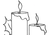 Kerzen mit Stechpalme Bild zu drucken