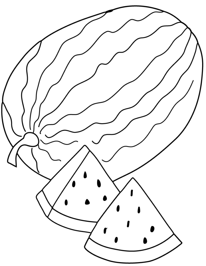 vandmelon i skiver til udskrivning, billede til udskrivning