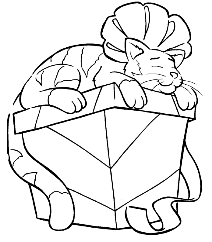 cat as a gift printable picture