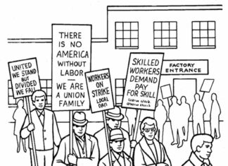 imagen imprimible de la protesta de los trabajadores