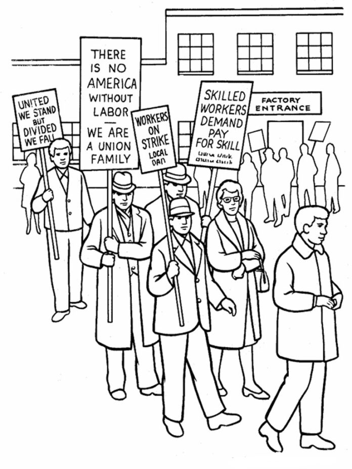 imagen imprimible de la protesta de los trabajadores