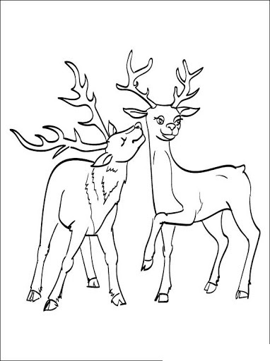 Reindeer waiting for Santa Claus printable picture