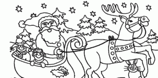 rennes avec le Père Noël, image à imprimer
