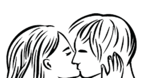 bacio romantico immagine stampabile
