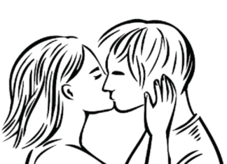 romanttinen suudelma kuva tulostettava