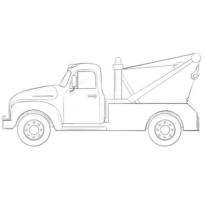 tow truck picture to print