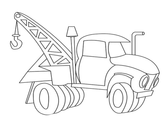 car with tow truck picture to print
