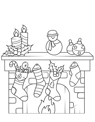 Socks on the mantelpiece printable picture