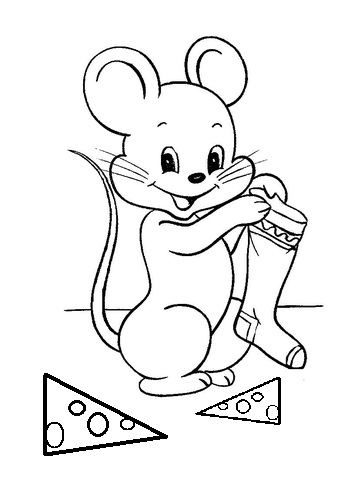 Calcetín de Navidad para el ratón imprimible