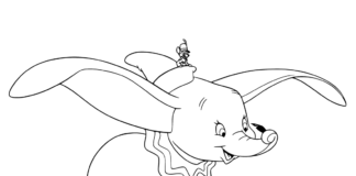 Dumbo sloník obrázok na vytlačenie