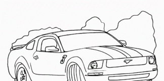 sporty ford mustang picture to print
