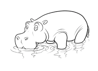 thirsty hippo printable picture