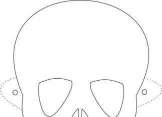 Máscara Imagem do esqueleto para impressão