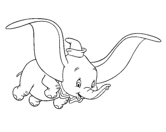 slon dumbo letí obrázek k vytisknutí