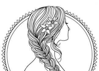Braid with long hair picture to print
