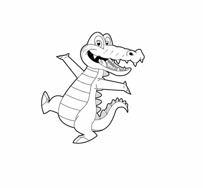 veselý krokodýl obrázek k vytištění