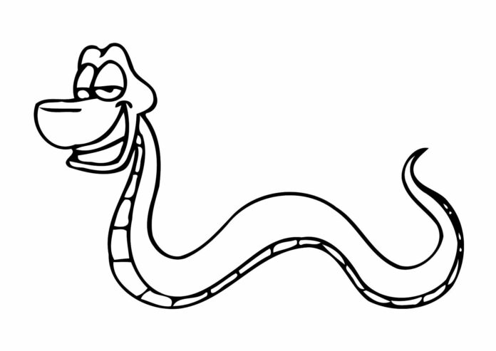immagine stampabile del piccolo serpente allegro