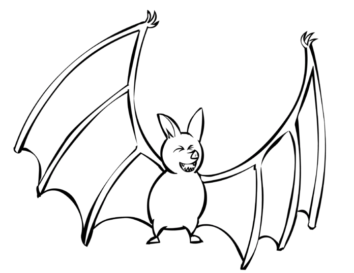 Divertida imagen de un murciélago para imprimir