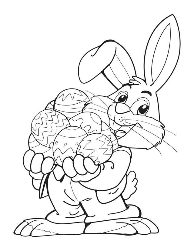 Easter bunny and Easter holidays picture to print