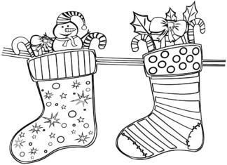 vánoční ponožky k vytisknutí obrázek