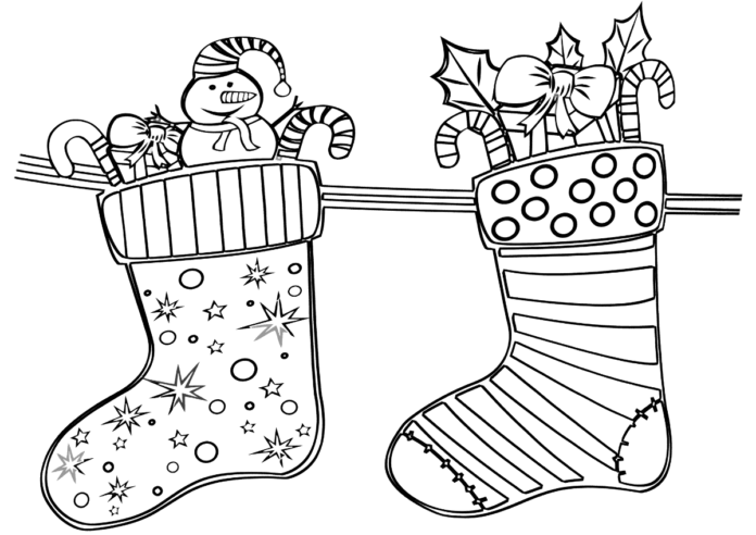 vianočné ponožky obrázok na vytlačenie