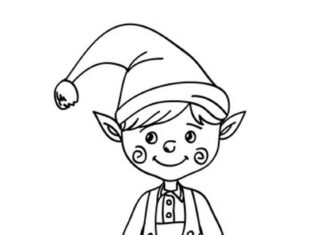 świąteczny elf obrazek do drukowania