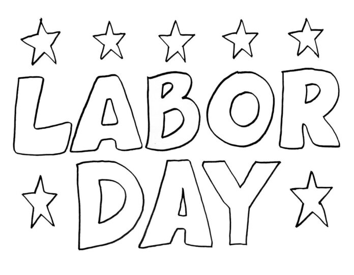 Labour Day-firande som kan skrivas ut bild på engelska