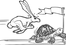 żółw na wyścigu obrazek do drukowania