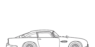 Libro para colorear del Aston Martin DB5 para imprimir