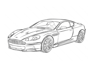 Libro para colorear del Aston Martin DBS para imprimir