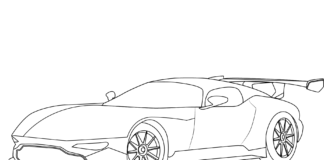 Aston Martin Vulcan coloring book to print