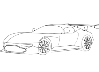 Libro para colorear del Aston Martin Vulcan para imprimir