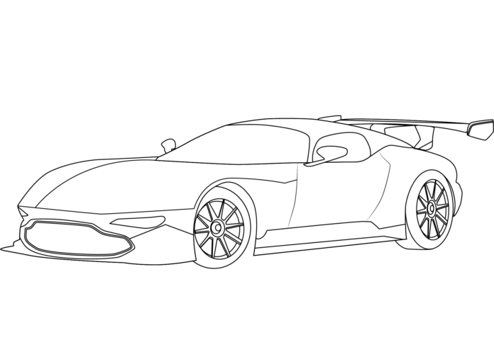 Libro da colorare Aston Martin Vulcan da stampare