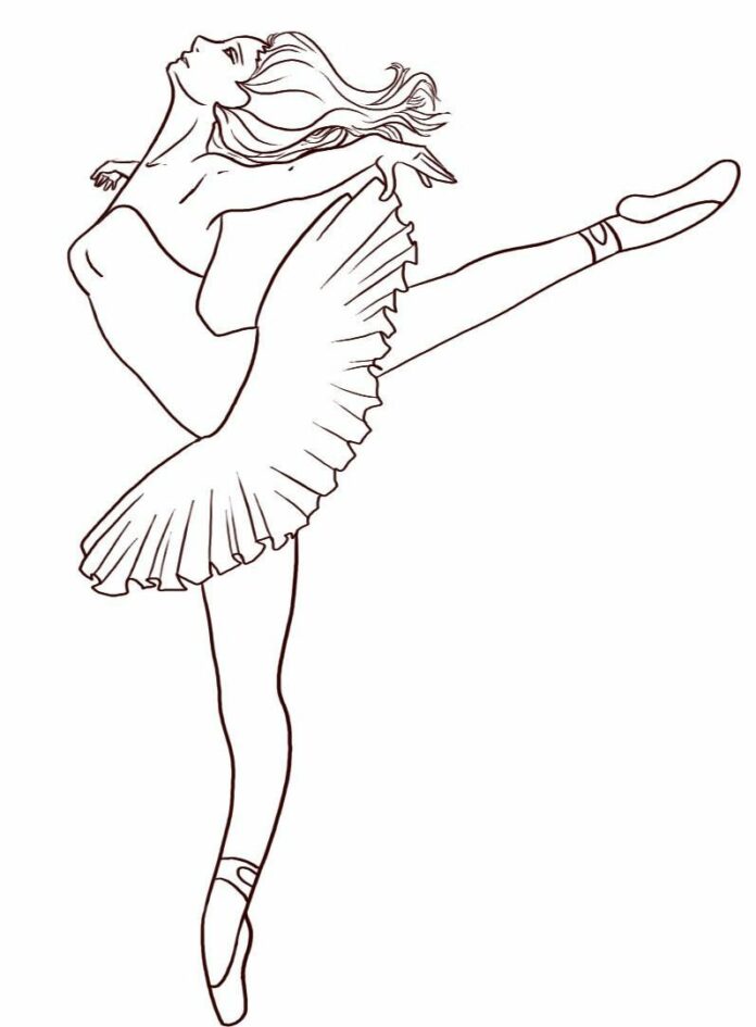 The ballerina performs a picture to print