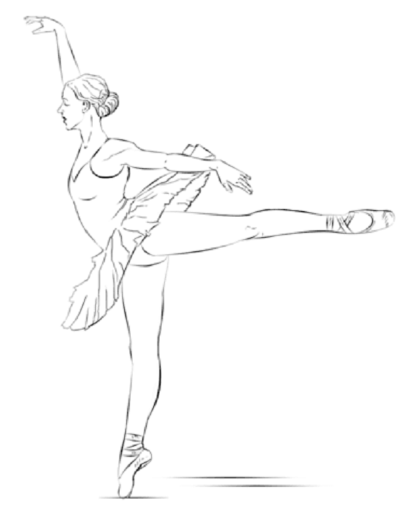 Obrázek baletky k vytisknutí