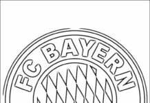 Libro para colorear con el logotipo del Bayern de Múnich para imprimir